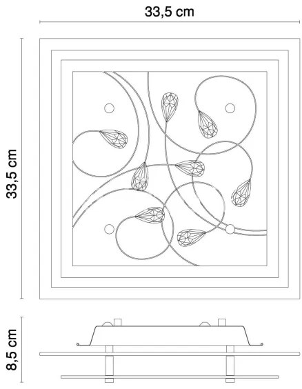 Globo 40408-2 - Mennyezeti lámpa JASMINA  2xE27ILLU/40W/230V