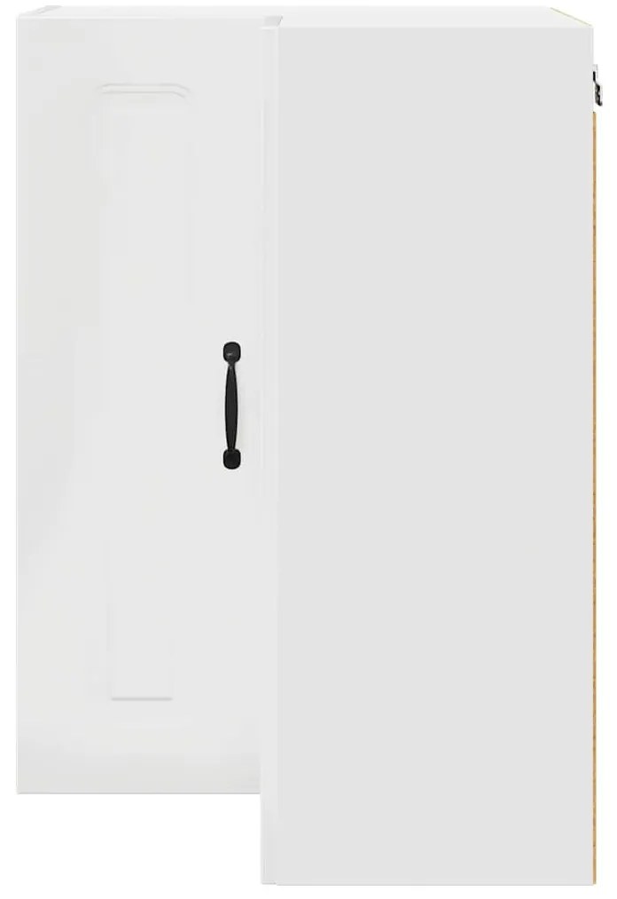 Fali konyhaszekrény Magas Fényű Fehér 57 x 57 x 80 cm Faanyag