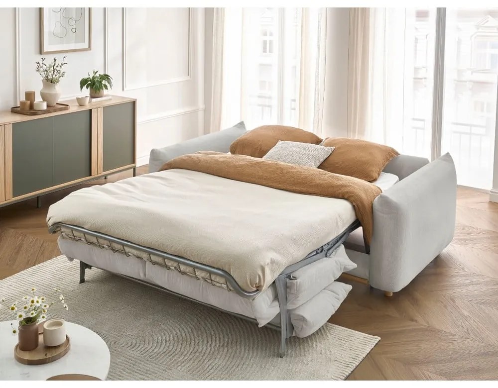 Világosszürke kinyitható kanapé 234 cm Ernest – Bobochic Paris