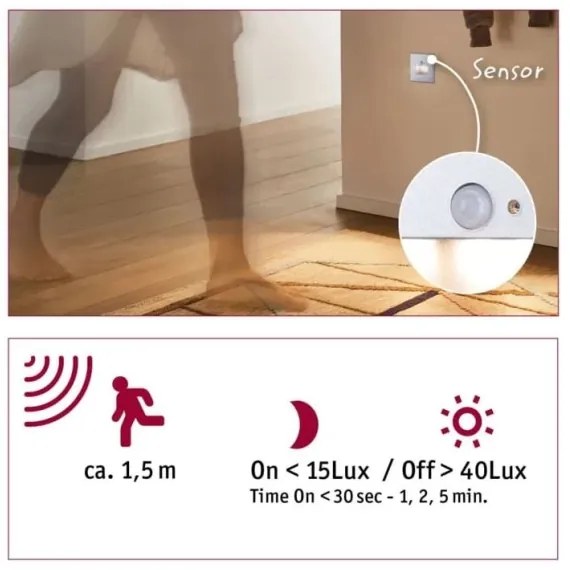 Paulmann 93134 - LED/1,2W Lépcsőmegvilágító érzékelővel EDGE 230V króm