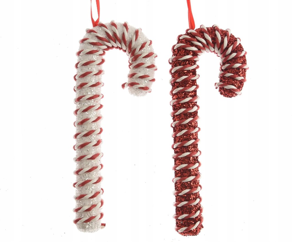 Karácsonyi cukorpálca medál fehér piros