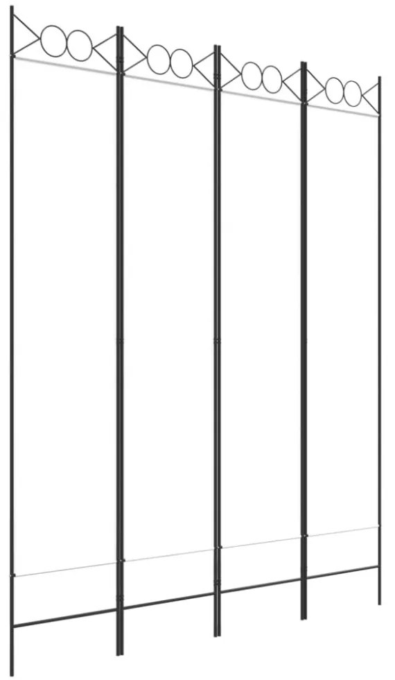 4 paneles fehér szövet térelválasztó 160x200 cm