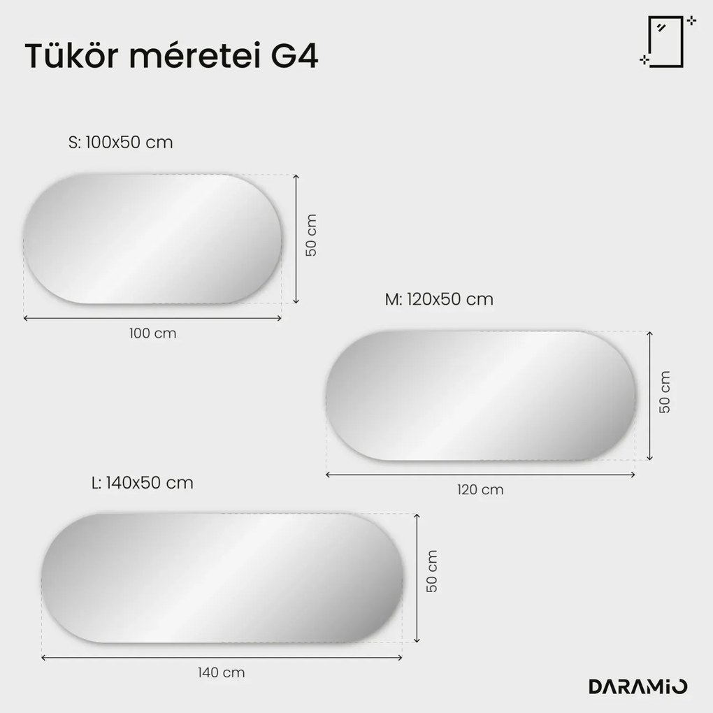 Atipikus tükör LED világítással G4