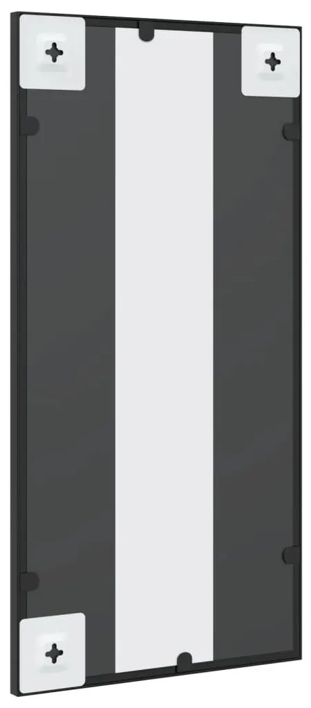 fekete téglalap alakú vas fali tükör 30 x 60 cm
