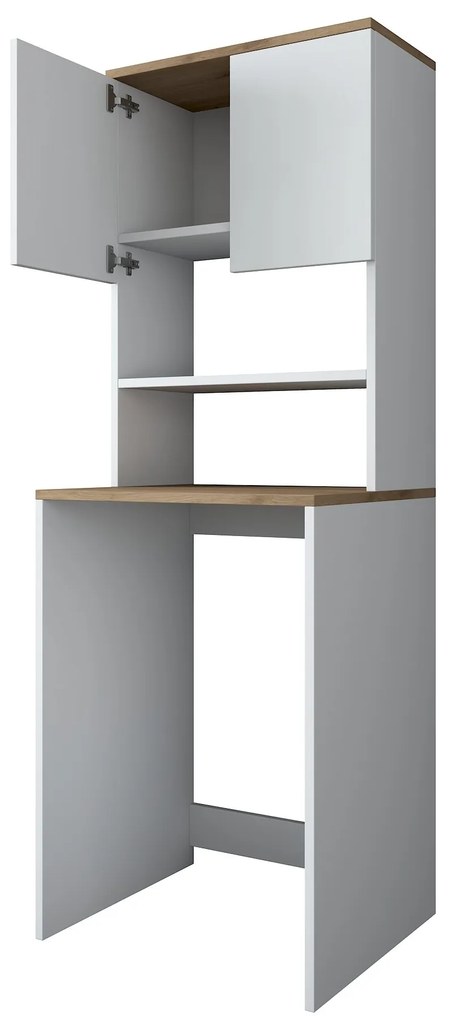 Fürdőszoba szekrény Karoline 101 (fehér + dió). Akció -27%. 1073336