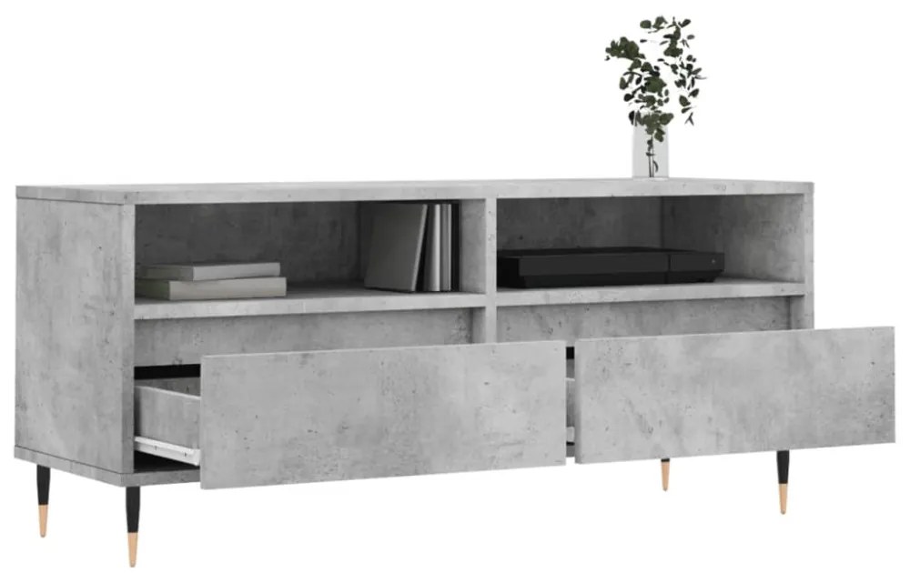 betonszürke szerelt fa TV-szekrény 100x34,5x44,5 cm