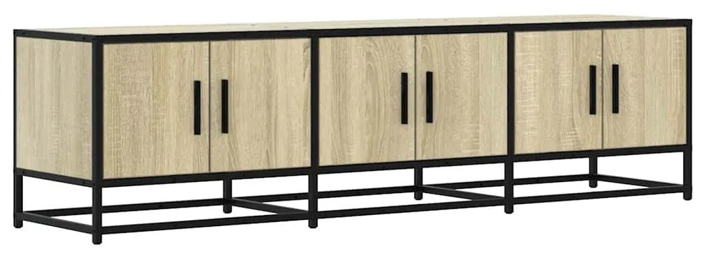 sonoma tölgy színű szerelt fa és fém TV-szekrény 150x35x41 cm
