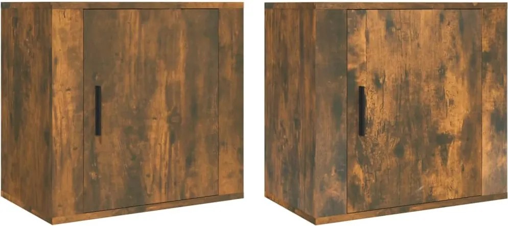 vidaXL 2db füstös tölgy színű fali éjjeliszekrény 50 x 30 x 47 cm