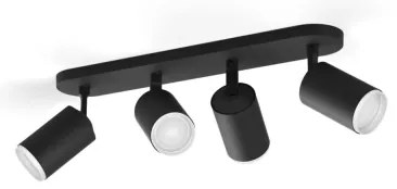 Philips Hue FUGATO 4xGU10 LED RGBW dimm. spotlámpa, 4,2W, 230V, fekete