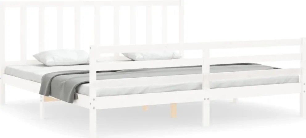 vidaXL fehér tömör fenyőfa ágy matrac nélkül 200 x 200 cm
