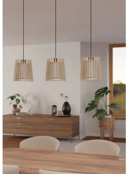 Eglo 900903 - Csillár zsinóron FATTORIA 3xE27/25W/230V