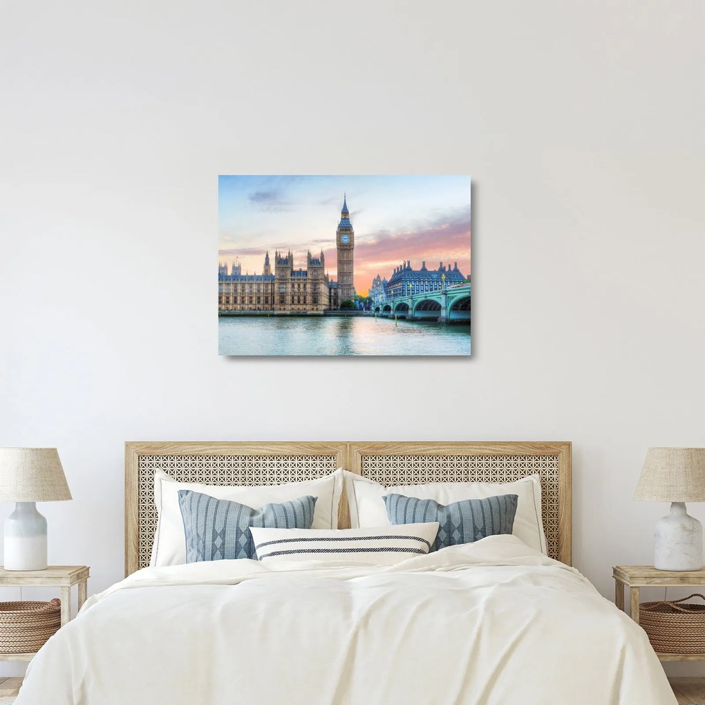 Üveg kép - London pasztell színekben (70x50 cm)