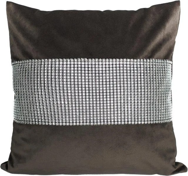 Párnahuzat 40x40 bézs sötét cirkónia velúr P24