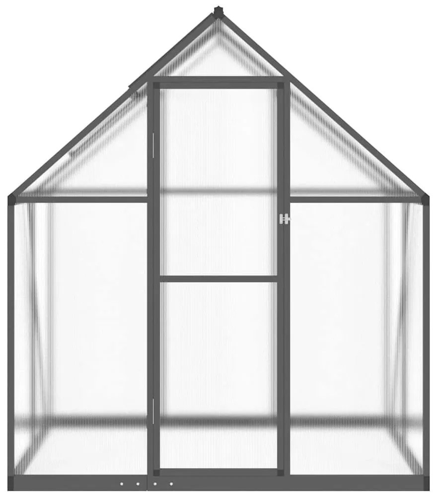 antracitszürke alumínium melegház alapvázzal 169 x 114 x 195 cm