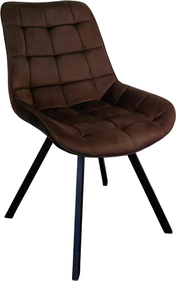 Étkezőszék, sötétbarna Velvet szövet/fekete, SAMIRA