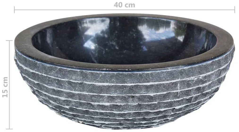 Fekete fürdőszobai mosdókagyló 40 cm