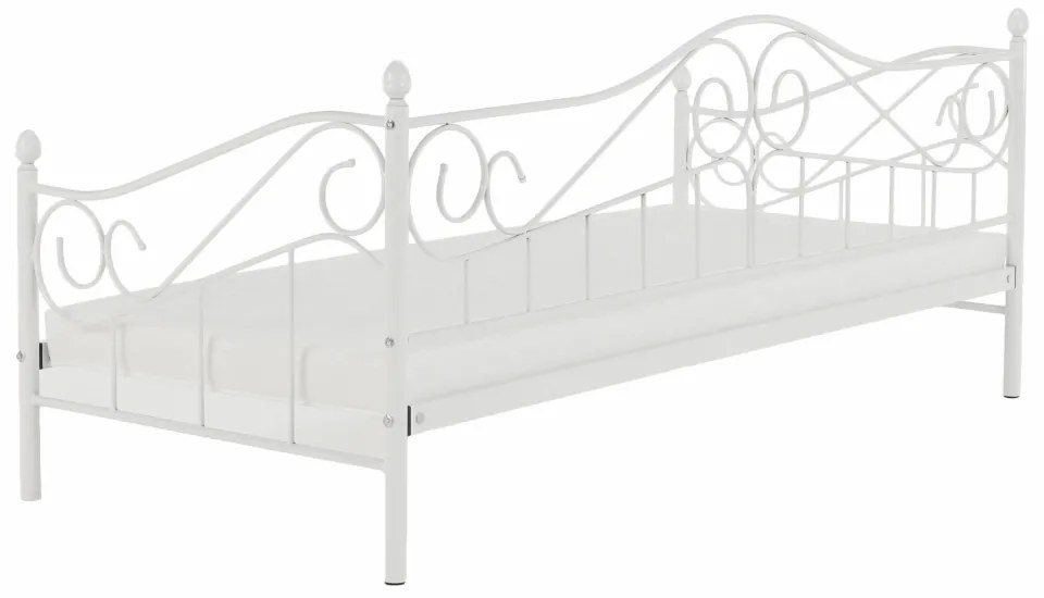Egyszemélyes ágy 90 cm Danina (fehér) (ágyráccsal). 1016020