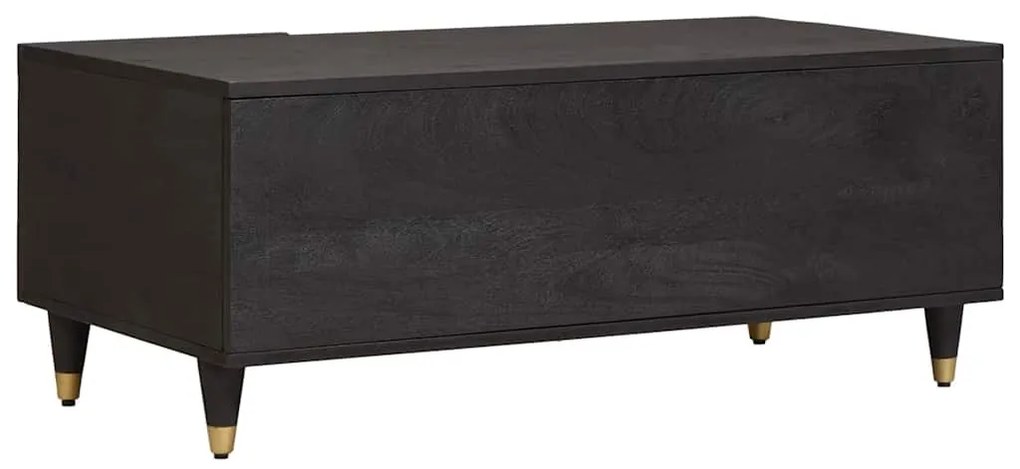 vidaXL Dohányzóasztal Fekete 100 x 54 x 40 cm Tömör Mangófát