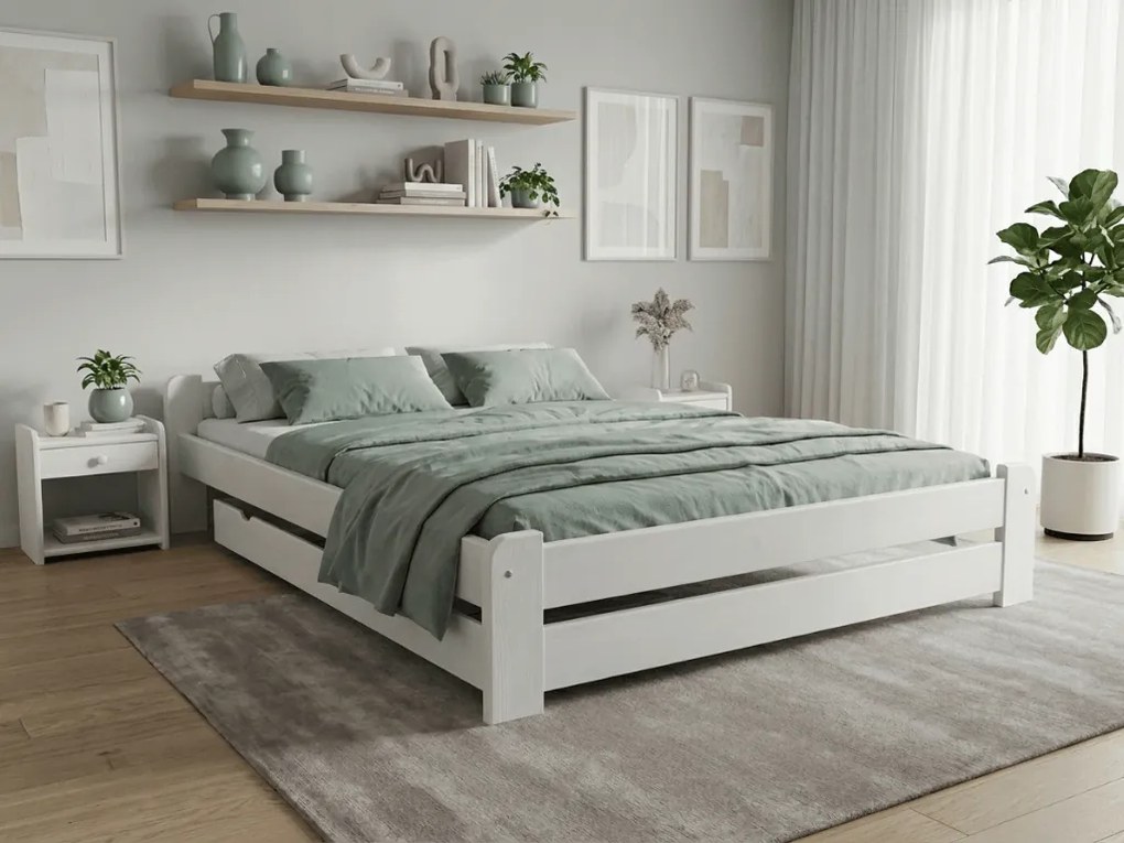 Emily ágy 120 x 200 cm, fehér Ágyrács: Lamellás ágyrács, Matrac: Sommera 18 cm matrac