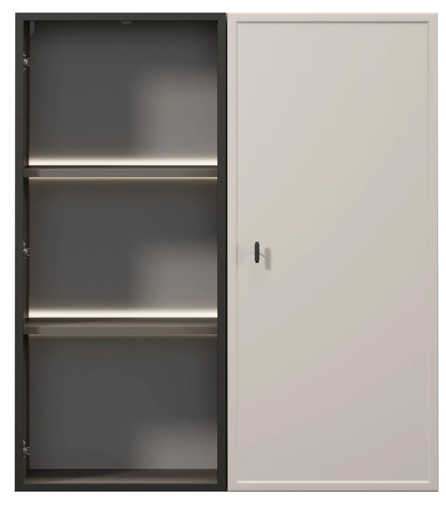 Lorini fali vitrin 100 cm - kasmír / fekete T-bar fogantyú