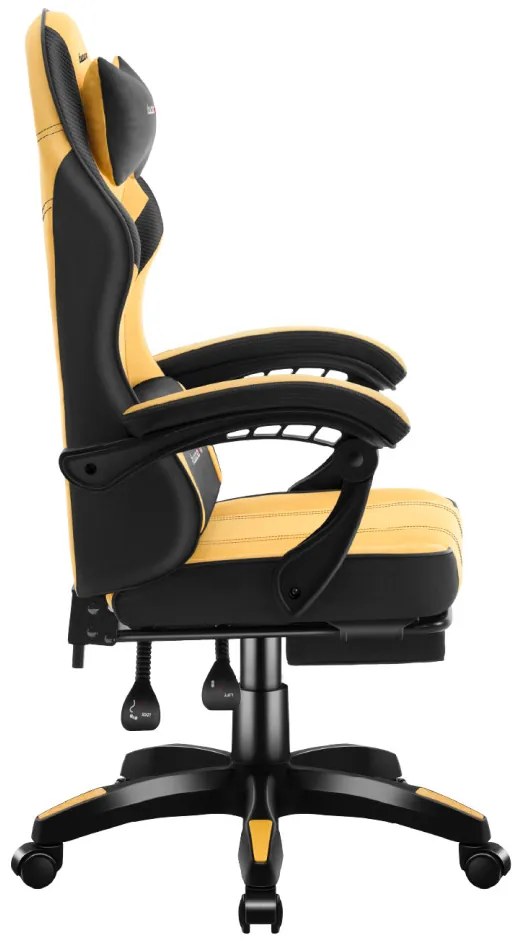 Gamer szék Space lábtartóval Yellow