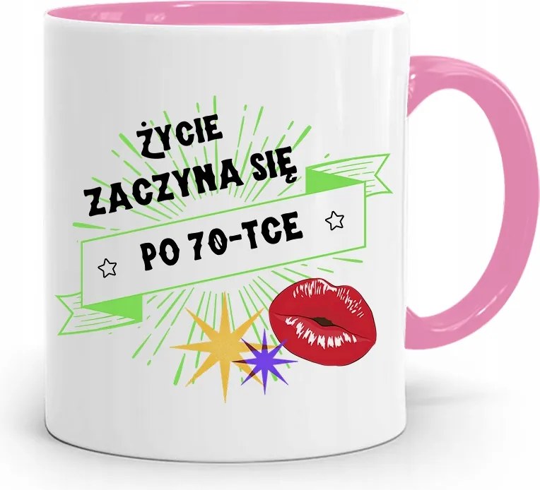 Rózsaszín Bögre Tökéletes Születésnapi Ajándék 70 70-as évek fotónyomtatással