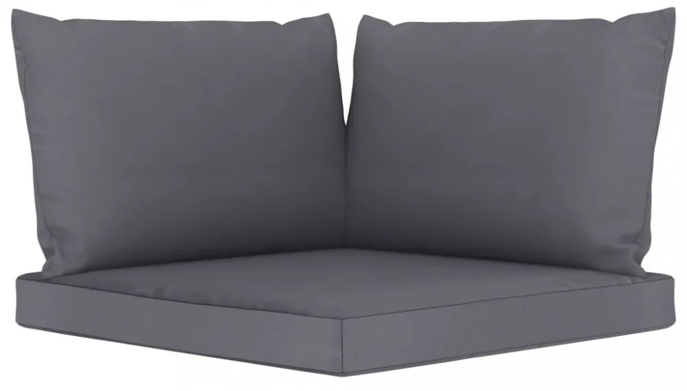 3 db antracitszürke oxford szövet raklapkanapé-párna