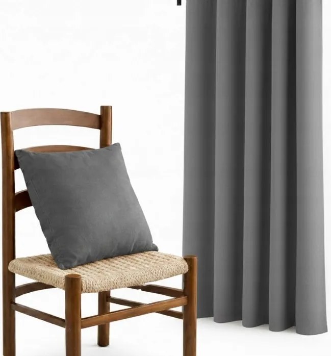 Sötétítő függöny szett szalagos 140x270 cm szürke párnahuzat 40x40 cm