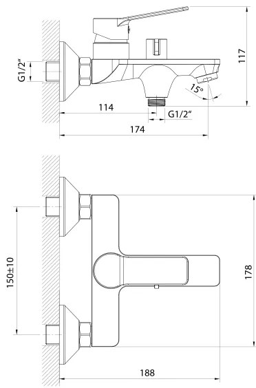 Aqualine - Fürdőcsap SINTRA fényezett króm