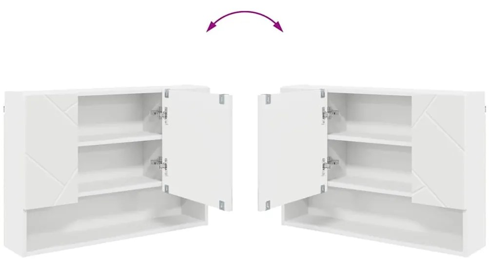 Fürdőszoba bútor szett 2 pcs Fehér 76.5 x 35 x 64 cm Faanyag