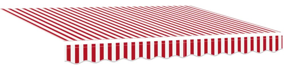 Automatikus Behúzható Napernyő Piros és fehér 350x200 cm