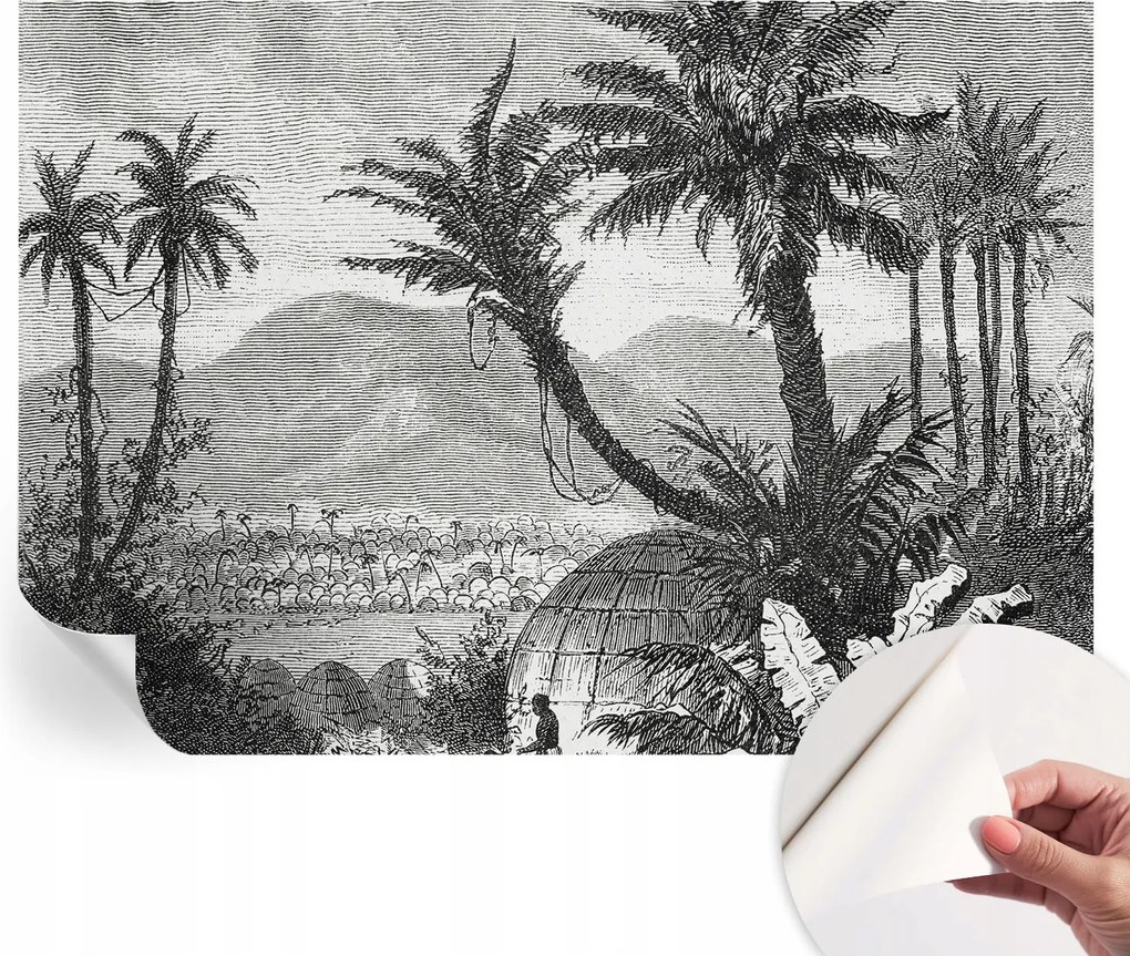 Design fali fotótapéta Öntapadós Trópusi oázis 208x146 cm