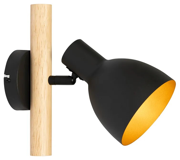 Rusztikus fali lámpa fekete fával - Flint