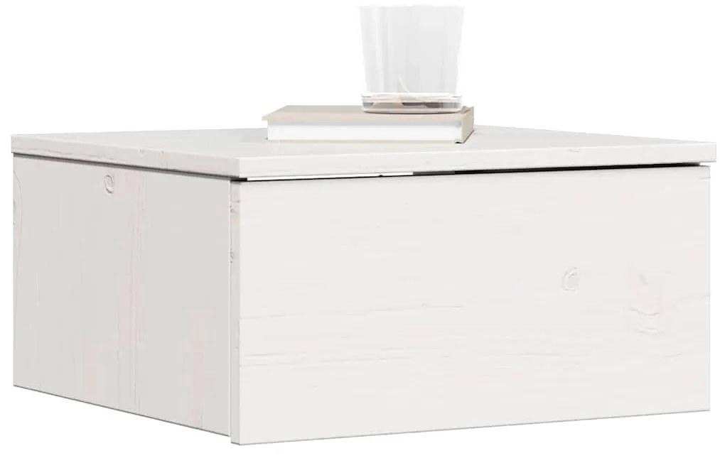 Éjjeli asztal 2 pcs Fehér 37 x 35 x 18.5 cm Tömör fenyőfa