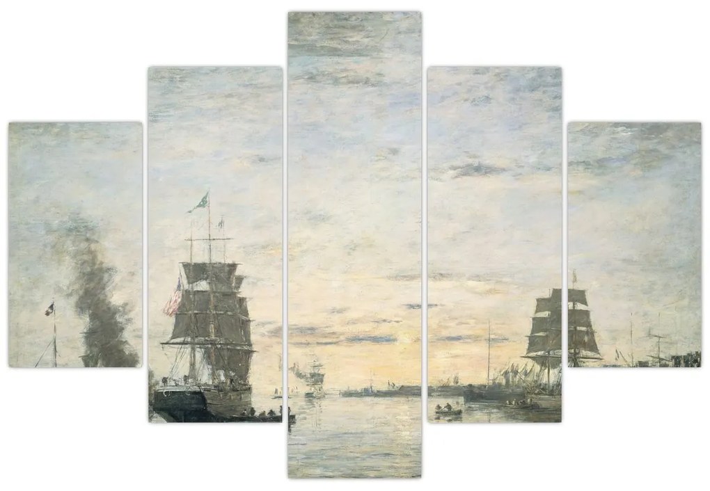 Kép - Eugène Boudin, Entrance to the Harbor, Le Havre, reprodukciók (150x105 cm)