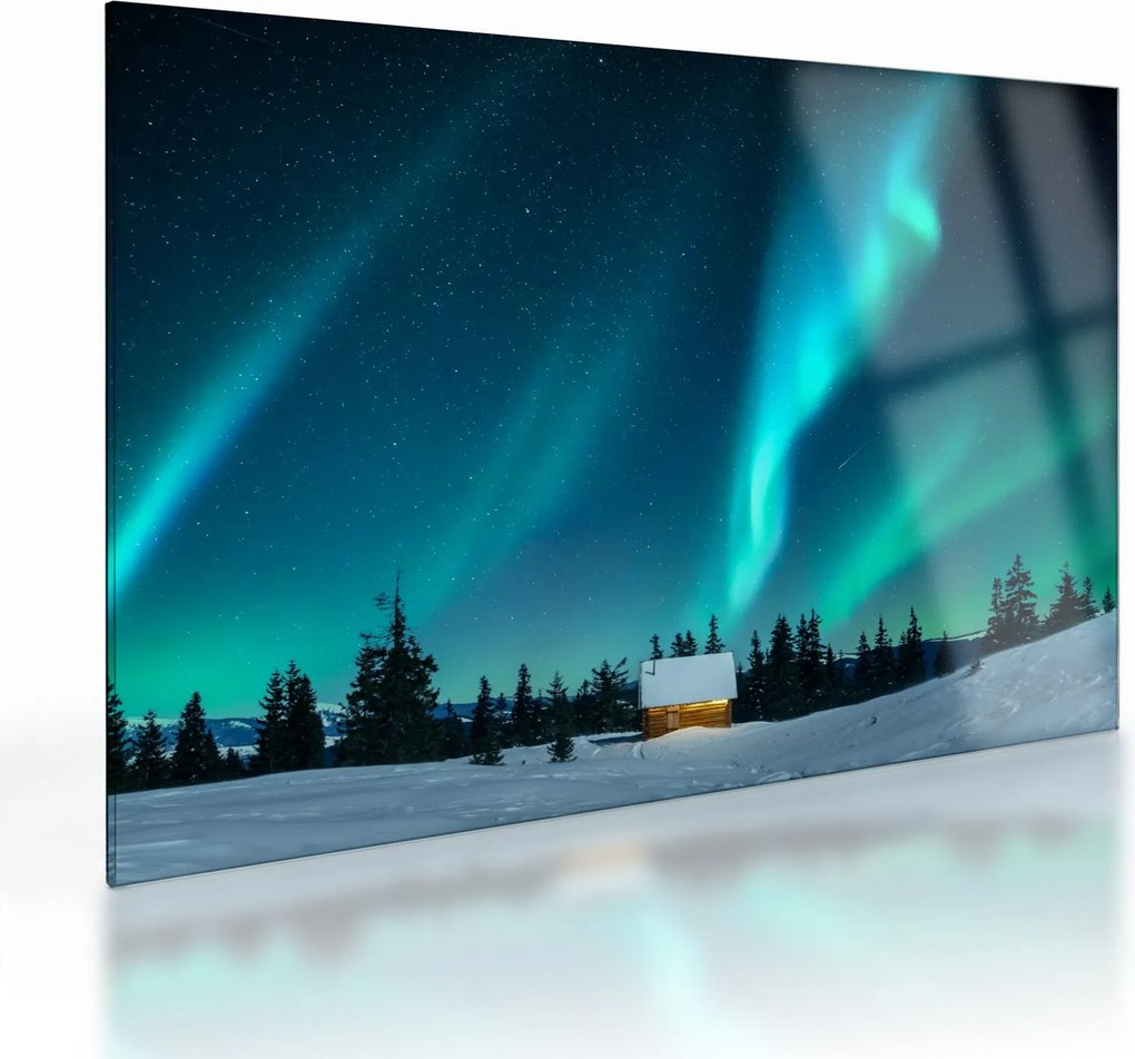 Üveg kép - Aurora Borealis (70x50 cm)