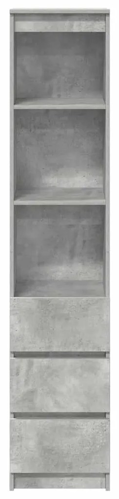 betonszürke szerelt fa magasszekrény 37,5x35x180 cm