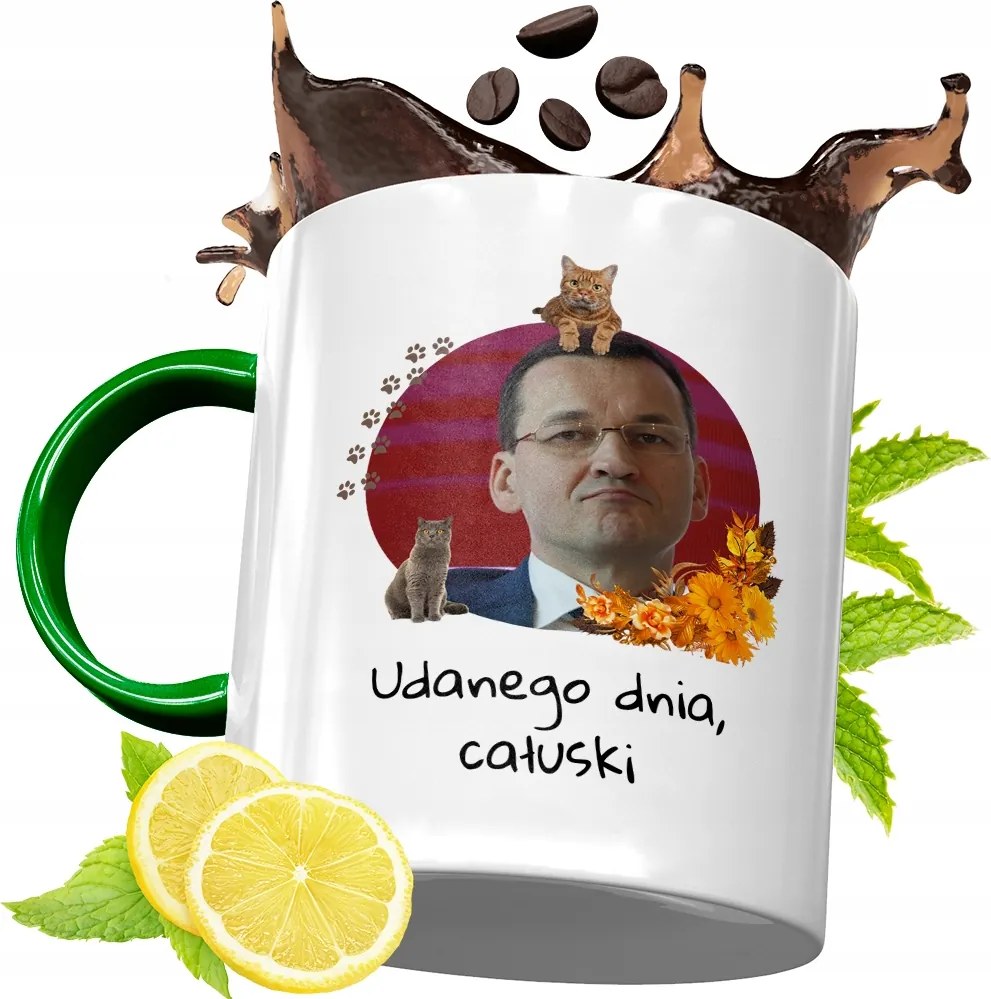 Máté Morawiecki Zöld Bögre Ajándék, fényképes nyomattal