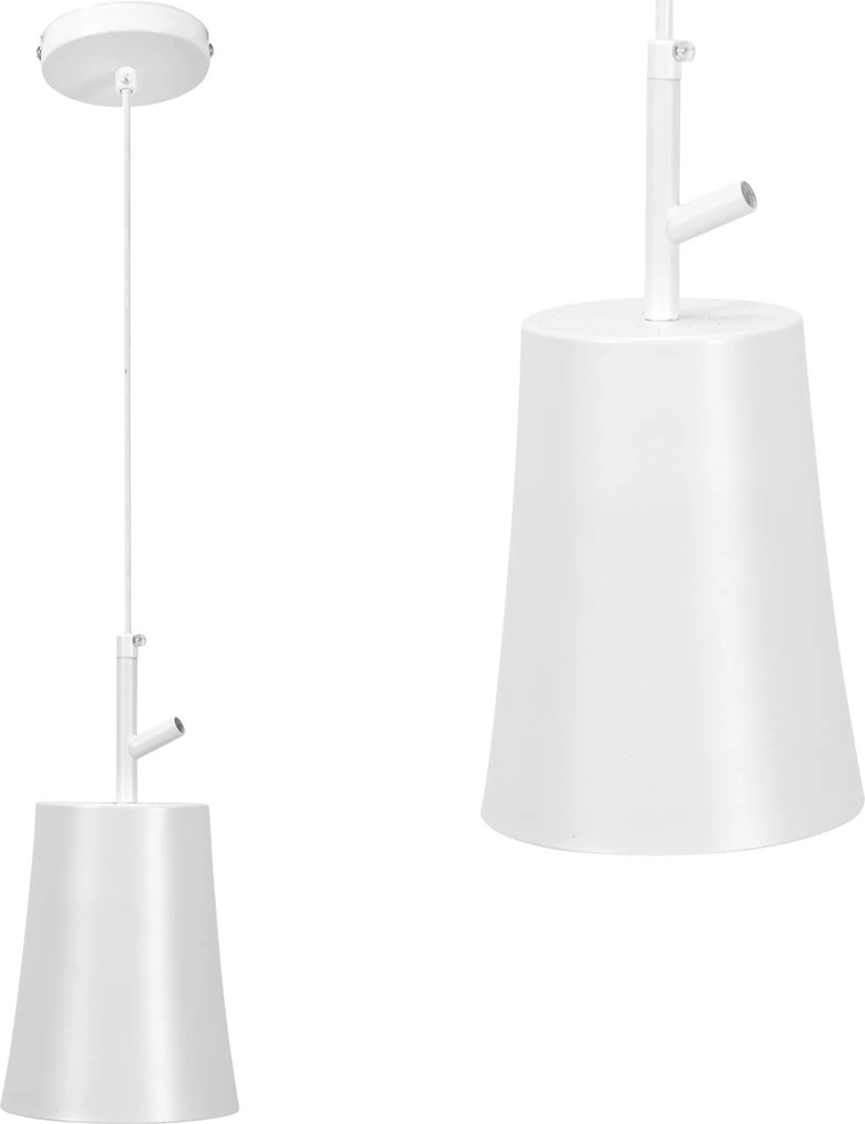 Függő Lámpa Cső Fehér Fém White Industrial