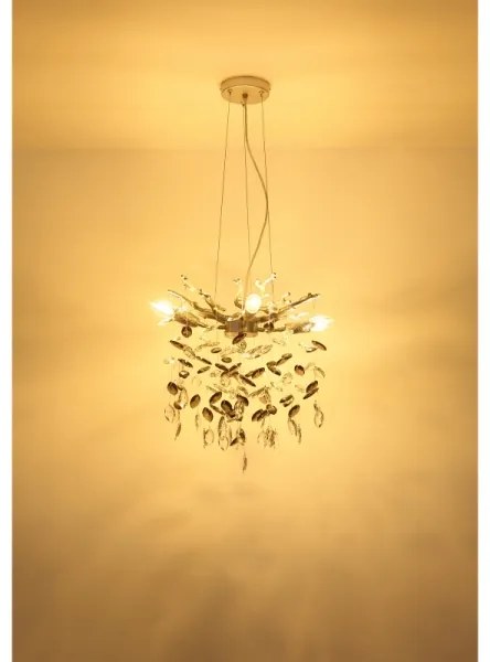 Globo 64138HS - QUEENA kábeles csillár 4xE14/40W/230V ezüst