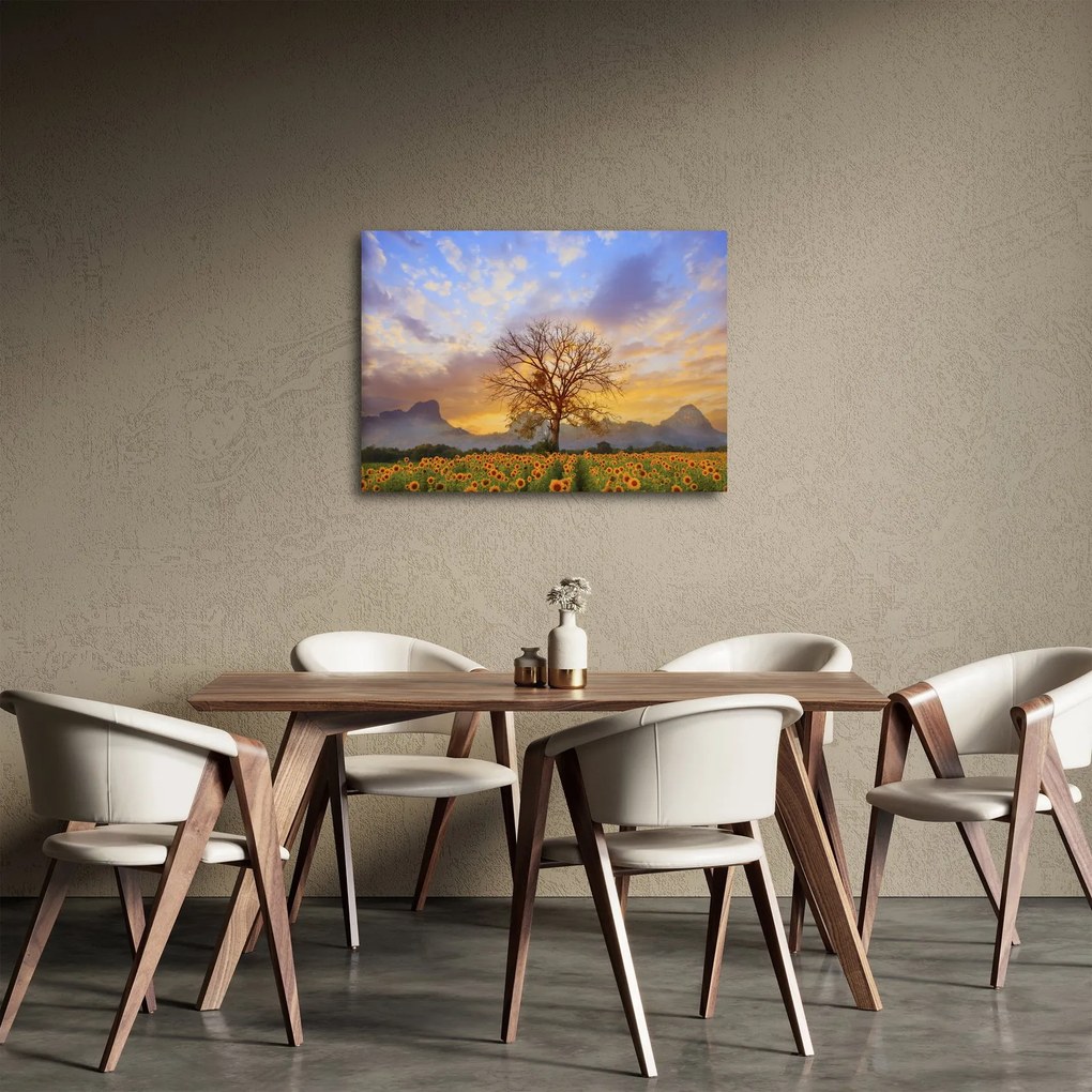 Kép - Táj napraforgóval (70x50 cm)