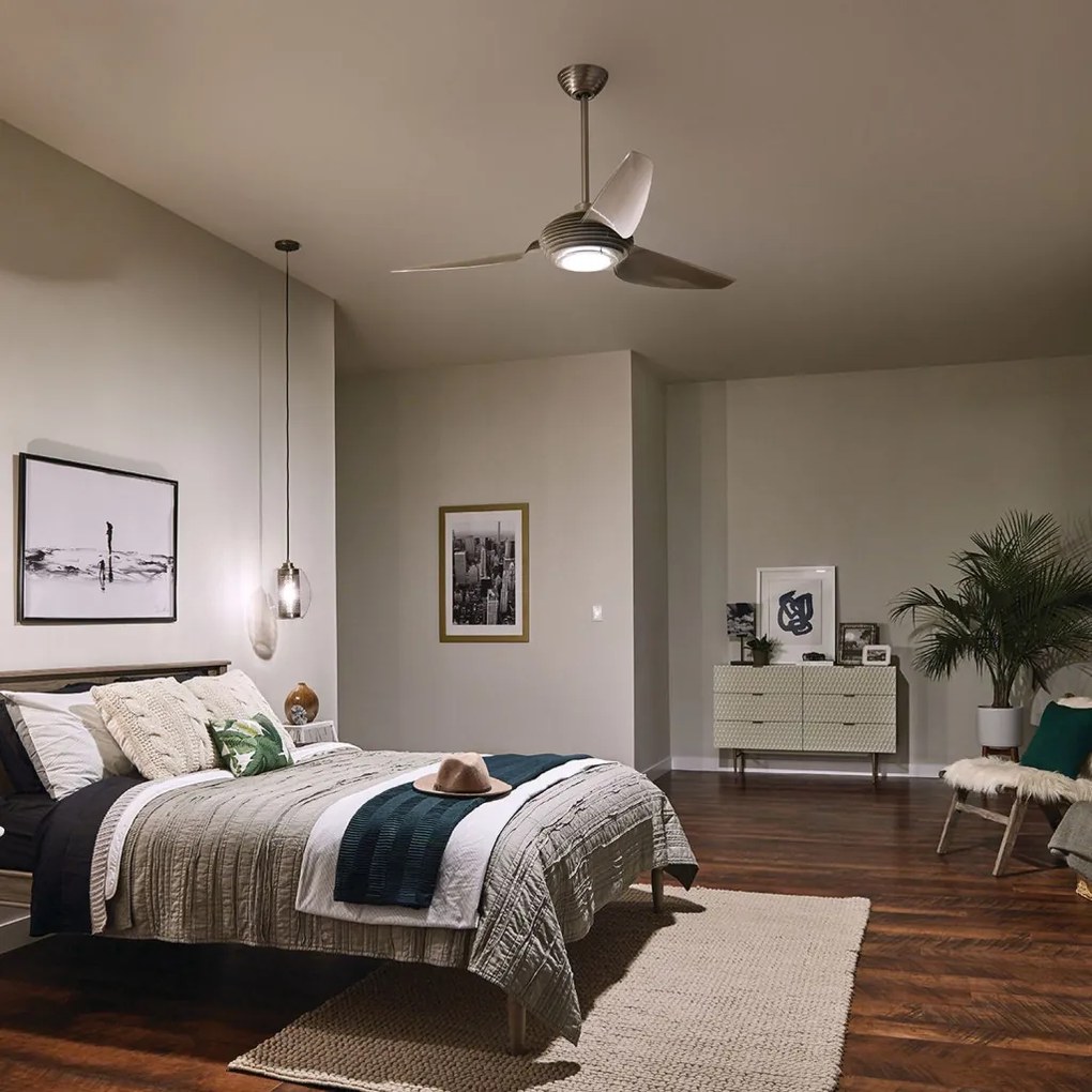 KICHLER KLF-VOYA-60-BS VOYA Ventilátoros lámpa Ezüst, Pezsgő LED IP20