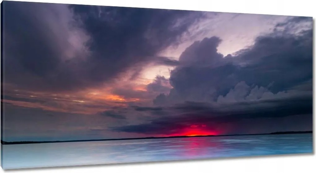 Vászonkép 115x55 Sziklák Tenger Naplemente