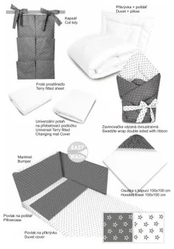 COSING - 10 részes újszülött szett Sleeplease szürke/fehér
