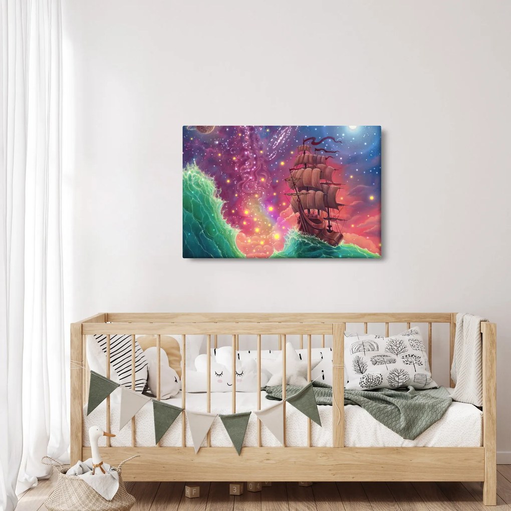 Kép - Hajó űr égbolttal (90x60 cm)