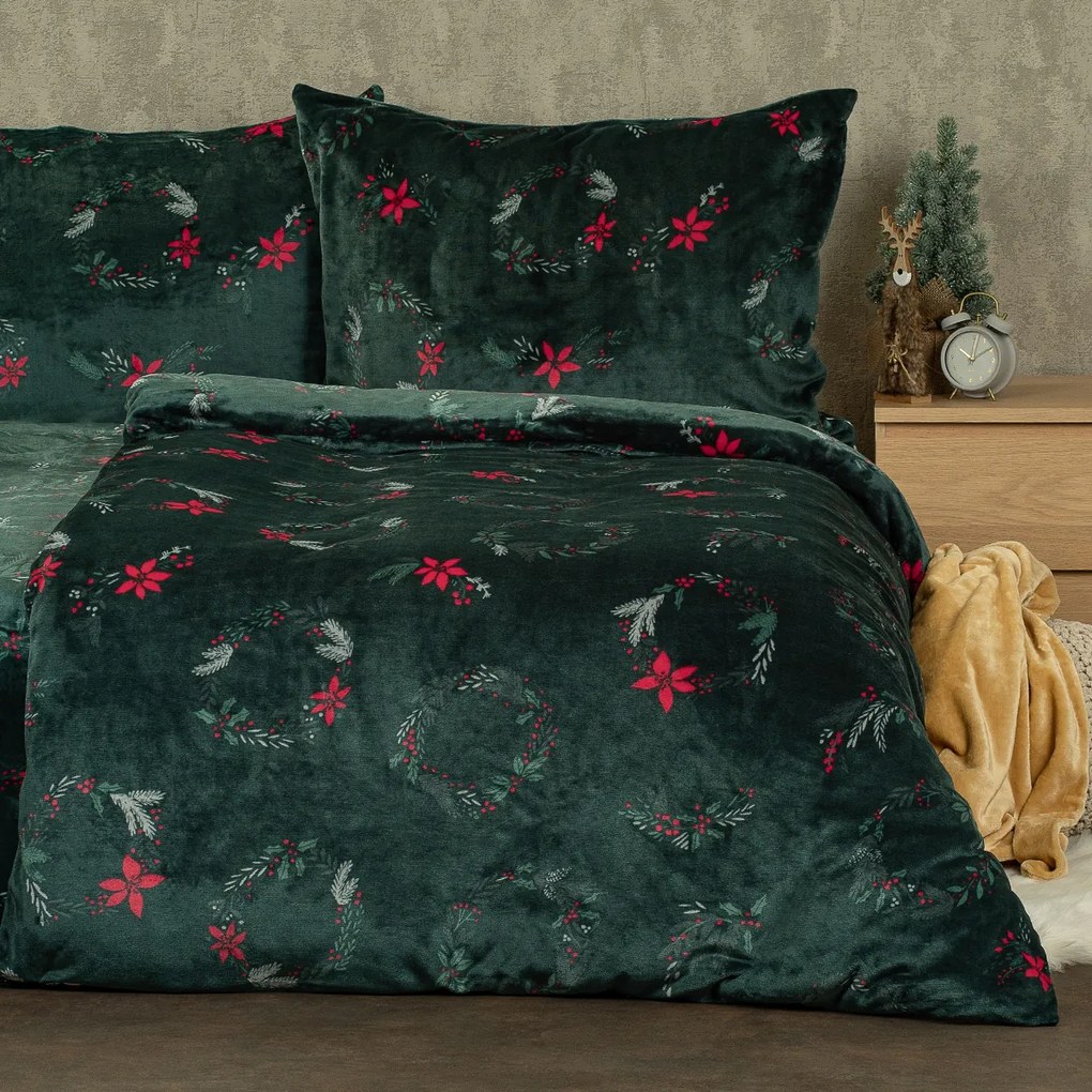 4Home Poinsettia mikroflanel ágyneműhuzat, 140 x 200 cm, 70 x 90 cm, 140 x 200 cm, 70 x 90 cm