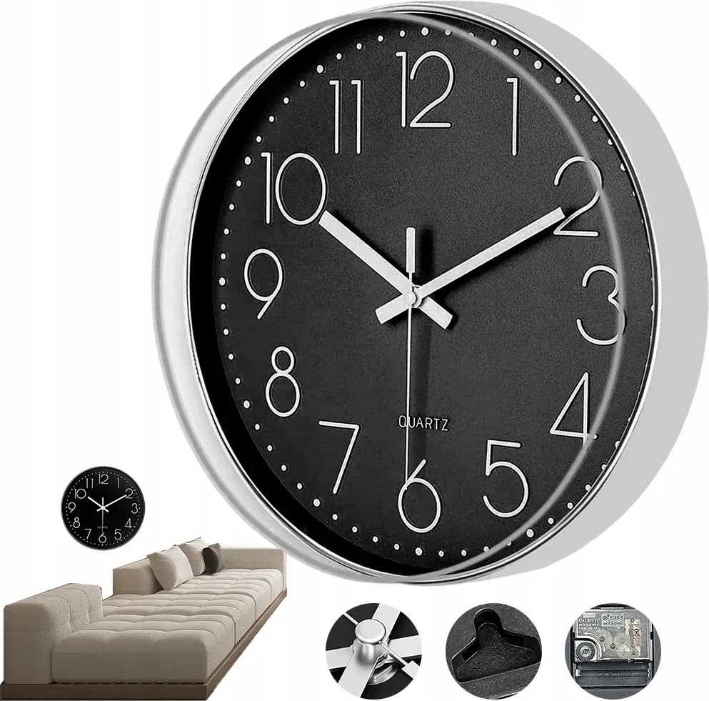 Falióra Nagy Modern Csendes Rózsaszín Falióra Jól Olvasható Stílusos