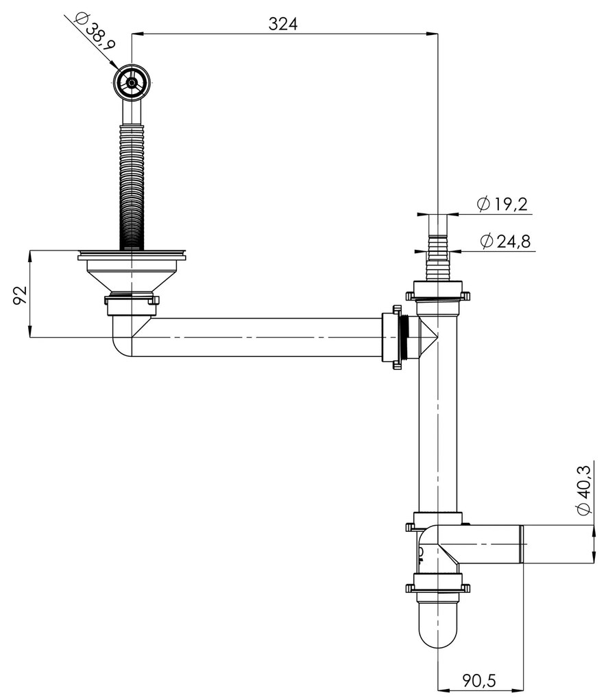 Mosogató Quality Ferrum, konyhai gránit mosogató 565x510x205 mm + szifon, fehér, SKQ-FER.W.1K60.X