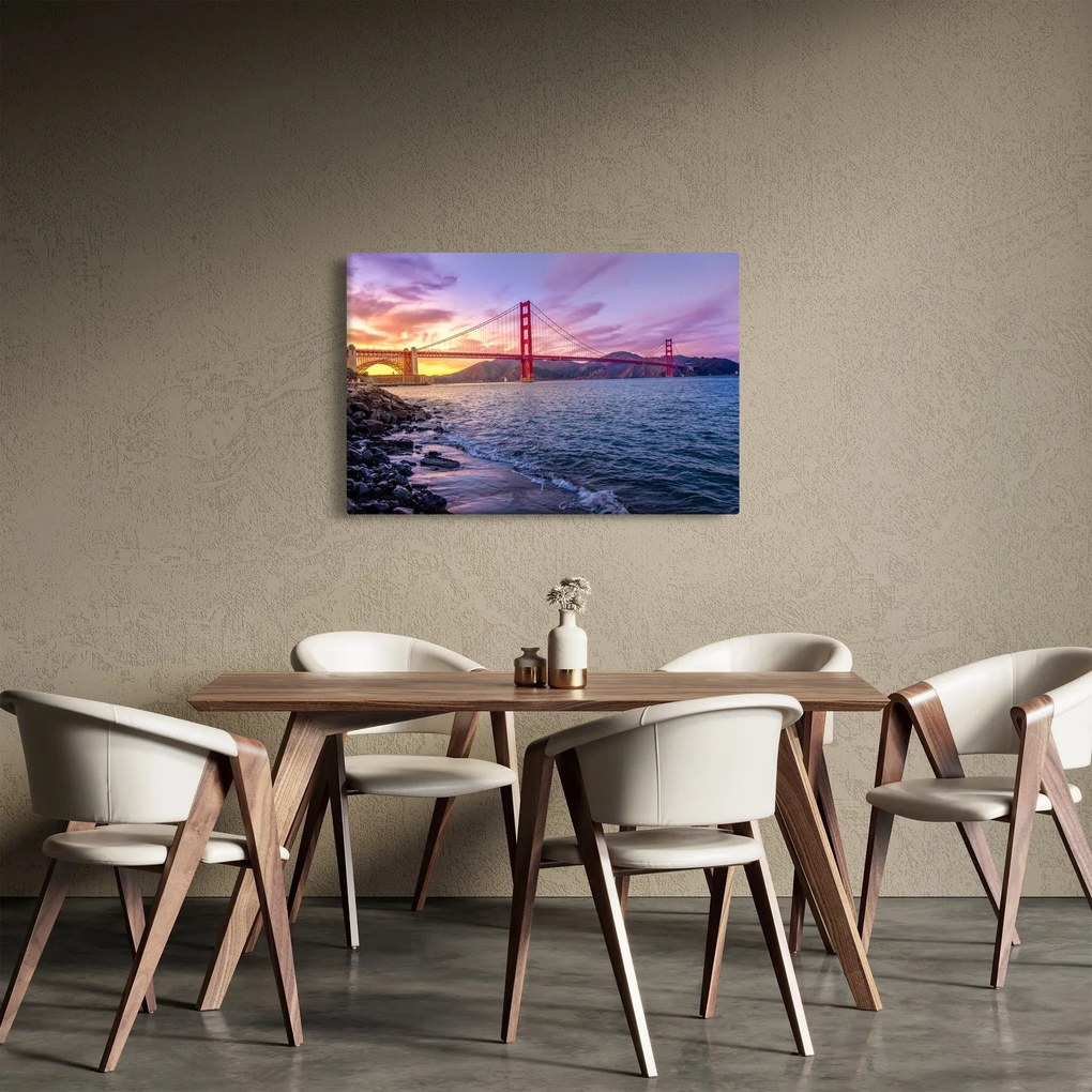 Kép a hídról napnyugtakor (90x60 cm)