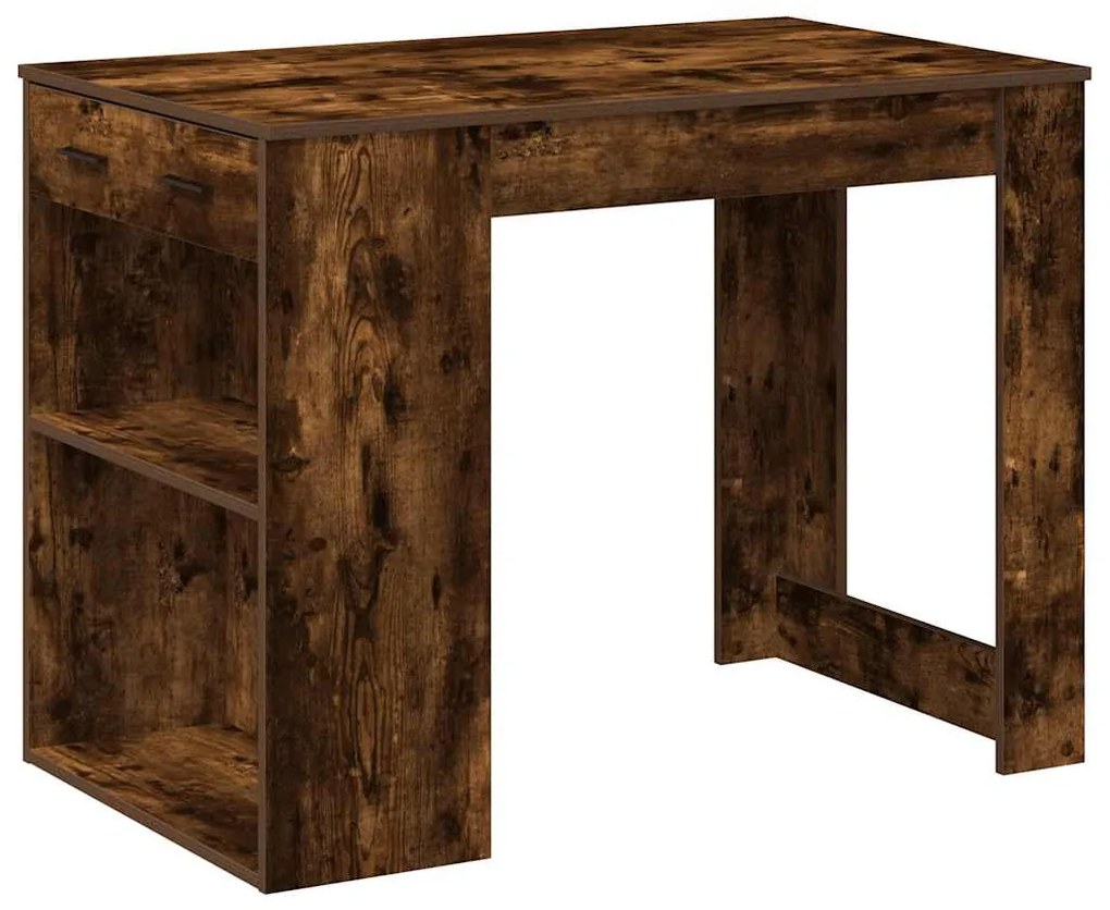 íróasztal fiókkal és polccal füstölt tölgy 102x62x77,5 cm